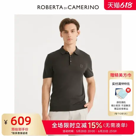 [桑蚕丝]ROBERTA诺贝达男装男士短袖POLO衫夏季新款休闲短袖T恤男商品大图