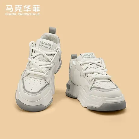 马克华菲小白鞋男2025夏季新款运动男鞋厚底增高百搭潮牌休闲板鞋图片