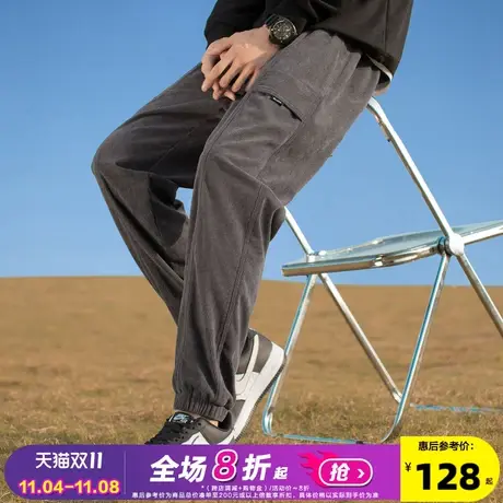 唐狮2023秋冬新款灯芯绒裤子男款休闲裤韩版宽松束脚长裤子潮商品大图