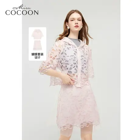 MISSCOCOON镂空连帽上衣24春装新款女装设计感短外套图片