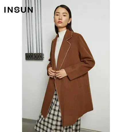INSUN恩裳奥莱冬季西装领一粒扣毛呢外套商品大图