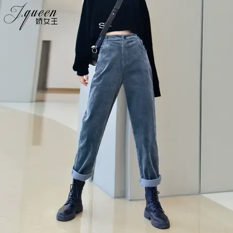 灯芯绒萝卜裤女秋冬新款韩版百搭高腰显瘦小脚裤子休闲时尚哈伦裤商品大图