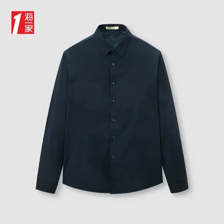 海一家时尚提花长衬2023冬季新款沉稳简约中年男士长袖保暖衬衫图片