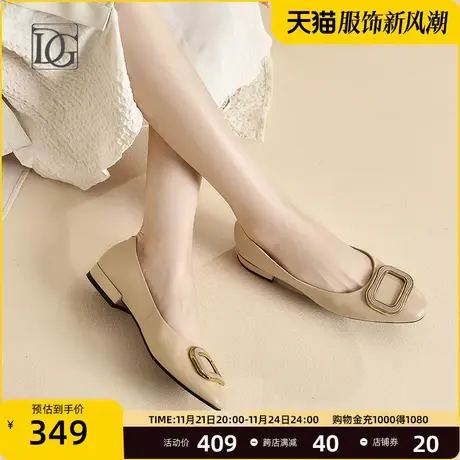 真皮浅口平底鞋女单鞋子新款秋季正装通勤英伦婚礼妈妈皮鞋商品大图