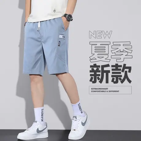 夏季薄款工装牛仔短裤男士宽松马裤五分休闲中裤子男裤2023年新款商品大图