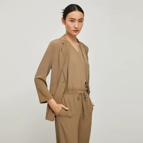 LANCY/俪雅休闲高级格纹西装职业套装夏季新款女短外套西服女奥莱图片