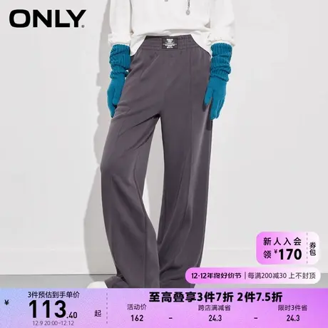 ONLY奥莱夏季简约通勤风高腰百搭宽松显瘦松紧腰休闲裤商品大图