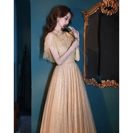 高端晚礼服裙女2020新款名媛宴会气质长款端庄大气优雅仙气主持人图片