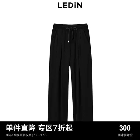 【商场同款】乐町甜酷休闲裤2023年夏新款黑色女装长裤C1GBD3V01商品大图