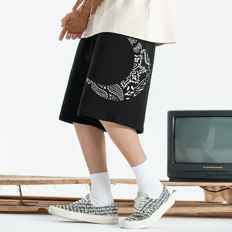 Nuthink欧美潮流vibe风短裤男潮牌ins高街大码oversize运动直筒裤商品大图