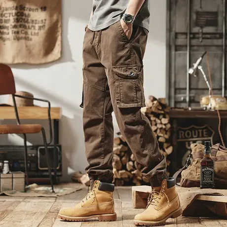 潮流复古裤子男款冬款时尚休闲裤多色可选工装裤男秋冬裤休闲男装商品大图