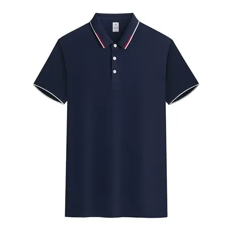 POLO衫男短袖T恤2023夏季潮牌纯色翻领透气网眼半袖男衬衫领上衣t商品大图