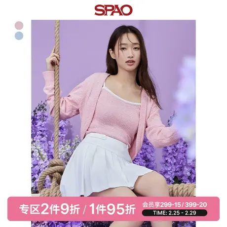 【寻意生活】SPAO女士毛衣夏季基本款短款纯色针织开衫SPCKD23S21商品大图