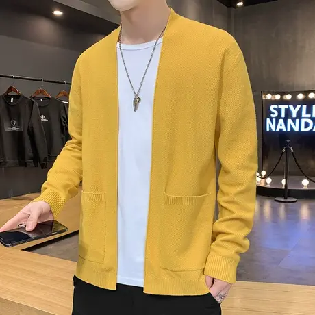 2023春秋季针织开衫男士韩版宽松百搭线衣男装外套潮流新款毛衣男商品大图
