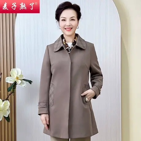 妈妈秋冬装风衣厚外套阔太太上衣老人60岁奶奶婆婆上衣中老年女装商品大图