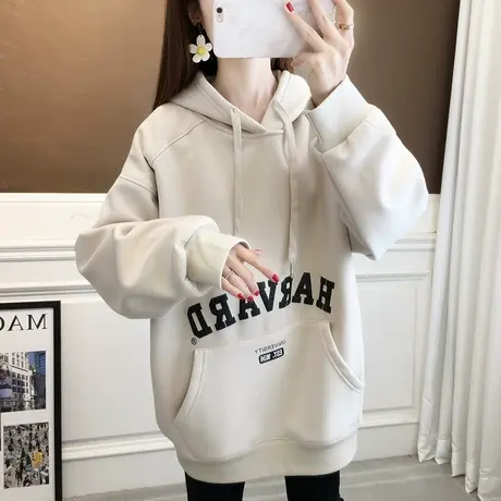 卫衣女款2023新款爆款连帽加绒加厚国风卫衣女款今年流行洋气上衣图片