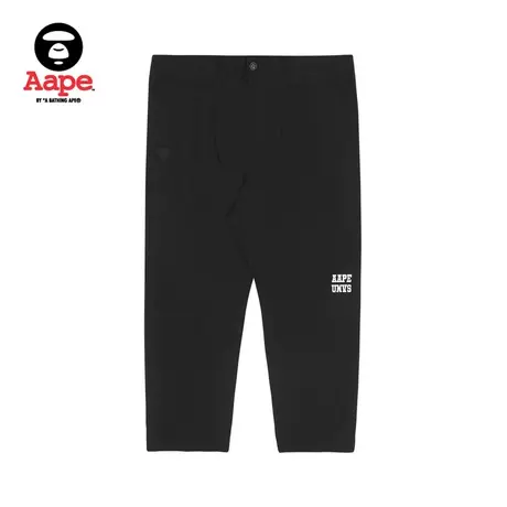 Aape旗舰店男装秋季猿颜徽章字母纯色简约印花休闲长裤6826XXI商品大图
