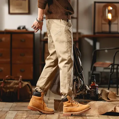 重磅水洗束脚工装裤抽绳多口袋潮流裤子时尚百搭高颜值工装裤子商品大图