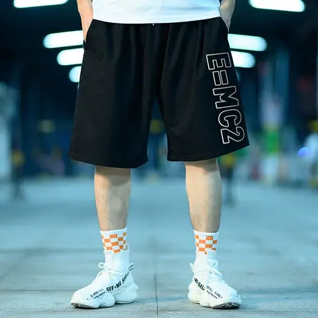 国潮嘻哈篮球大码男潮牌休闲五分短裤青少年夏季宽松中裤沙滩卫裤商品大图