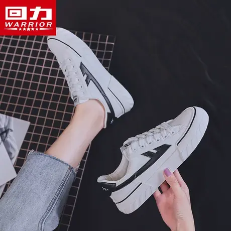 回力女鞋小白鞋秋冬季加绒帆布鞋2022新款ins潮百搭女保暖板鞋子商品大图