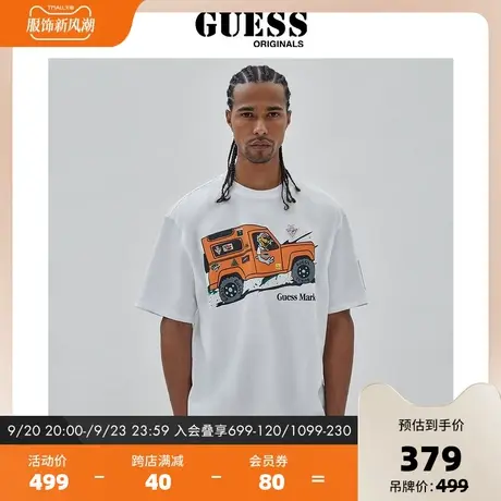 GUESS ORIGINALS23 新秋男士卡通印花圆领短袖T恤上衣M3BI90K9XF1图片