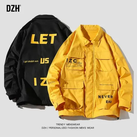 男士休闲早秋日系工装外套男秋季设计感小众2023新款翻领机车夹克图片