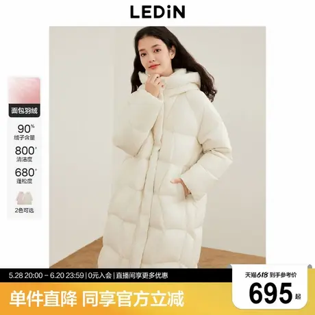 乐町中长款面包羽绒服女2024年冬季新款保暖柔软加厚羽绒御寒外套商品大图