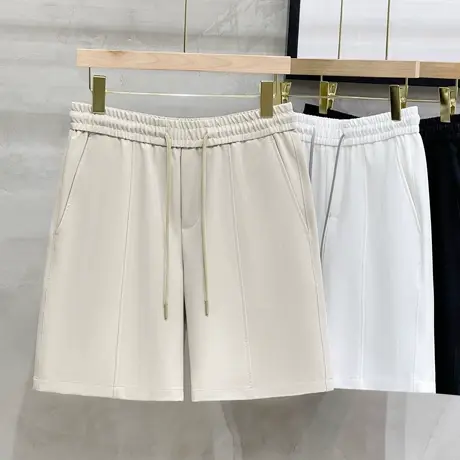 短裤男西装五分裤宽松西裤夏季薄款韩版潮流冰丝白色5分休闲中裤商品大图