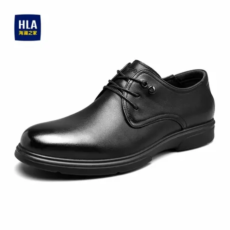 HLA/海澜之家男鞋新款春季经典百搭正装皮鞋尖头真皮商务德比鞋图片