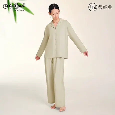 金利来睡衣女款冬季纯棉居家吸湿轻柔贴肤春秋女士家居服套装商品大图