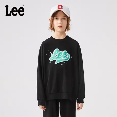 Lee童装字母印花圆领卫衣女童2025年秋季新款休闲百搭宽松上衣商品大图