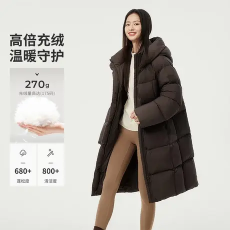 坦博尔冬季奥莱羽绒服女高充绒量连帽加厚保暖过膝面包冬外套潮图片