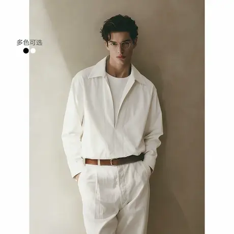 25冬季新品 GXG男装双色休闲百搭翻领长袖衬衫男百搭通勤内搭衬衫商品大图