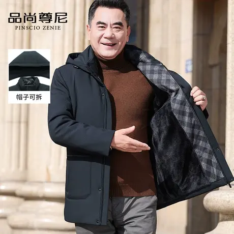 爸爸冬装棉袄加绒加厚保暖过冬工装大口袋连帽棉衣中老年人外套男商品大图