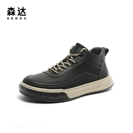 森达时尚板鞋男2023冬季新款商场同款户外运动风休闲鞋1LP01DM3商品大图