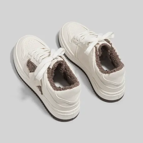 Betoo 加绒保暖小白鞋女冬季2022新百搭二棉鞋运动休闲板鞋ins潮商品大图