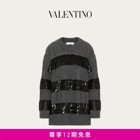【24期免息】华伦天奴VALENTINO女士刺绣羊毛针织衫毛衣商品大图