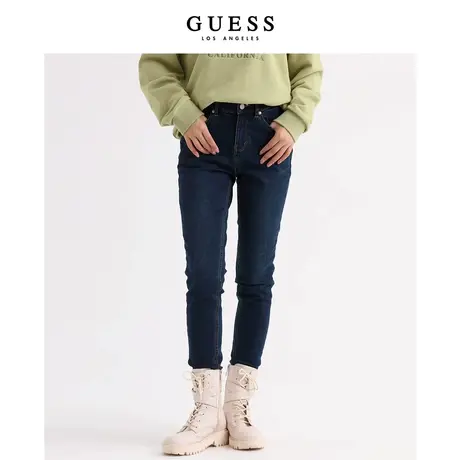 【38上新季】GUESS 女士纯色高腰时尚休闲修身牛仔裤商品大图