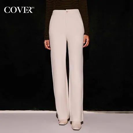 COVER冬季亲肤羊毛醋酸休闲直筒裤图片