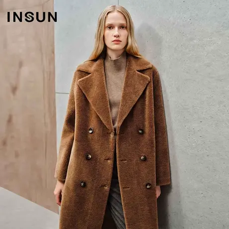 INSUN恩裳线上专选冬季定染软糯100%羊毛毛呢大衣商品大图