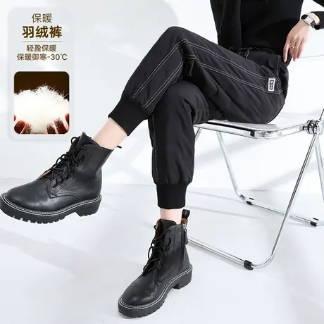 羽绒裤女外穿时尚2021年冬季新款高腰宽松显瘦加厚棉裤保暖运动裤商品大图