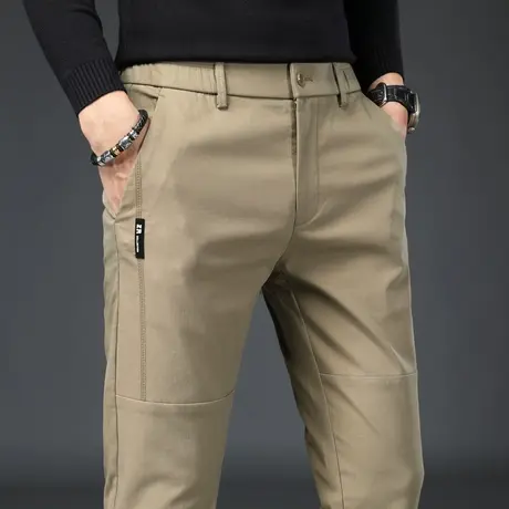 男裤子男士卡其色休闲长裤直筒宽松百搭2023新款秋冬季春秋款秋季图片
