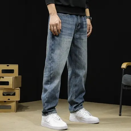 牛仔裤男春秋款锥形直筒男裤宽松大码潮牌长裤子男士春季2023新款商品大图