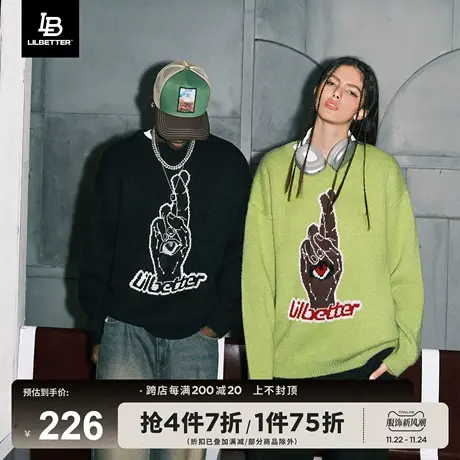 Lilbetter情侣毛衣高级感上衣春季针织衫男2024新款外套美式线衣图片