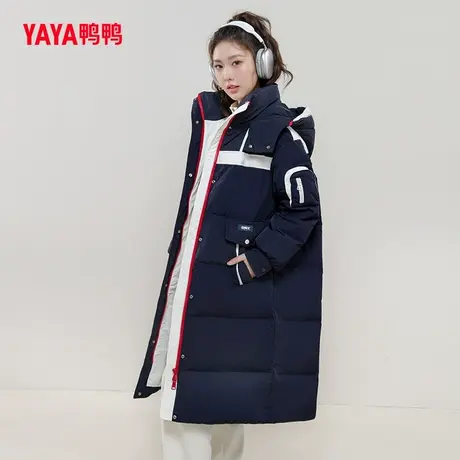 鸭鸭羽绒服女2023冬季新品中长款时尚百搭连帽加厚鸭绒保暖外套Y图片