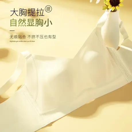 大胸显小胸内衣女夏季薄款透气无痕无钢圈兔耳朵收副乳防下垂胸罩商品大图