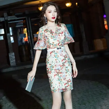 小礼服晚礼服女平时可穿短款洋装宴会生日包臀小众轻奢名媛连衣裙商品大图