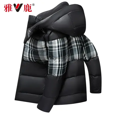 【极寒】雅鹿男士羽绒服男2024秋冬季新款加厚保暖青少年拼色外套商品大图