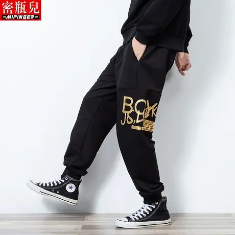 加绒boy裤子男加肥加大秋冬季大码男裤青少年男装加厚休闲运动裤商品大图