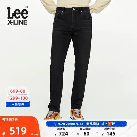 LeeXLINE23秋冬新品705锥形磨毛男保暖牛仔裤黑色LMB100705100图片